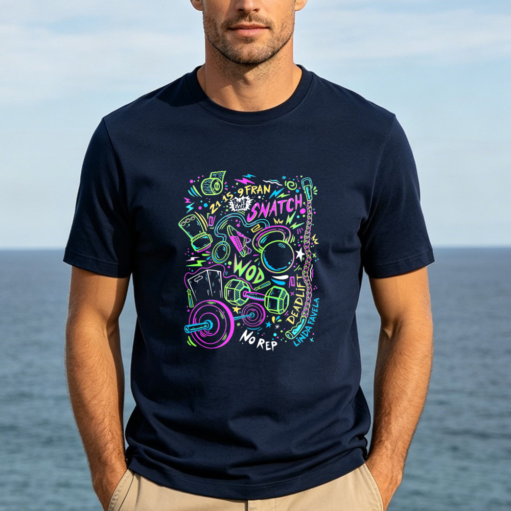Crossfit No Equipment - Colorful Doodle Crossfit Equipment WOD Graphic
