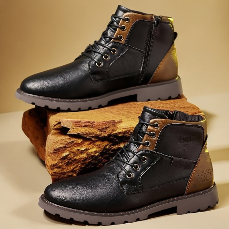 Crossfit Outdoor - Leather Men Ankle Boots Plus Size